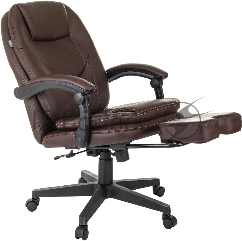 Кресло руководителя Бюрократ CH-868N-BF коричневый эко.кожа крестов. пластик подст.для ног
