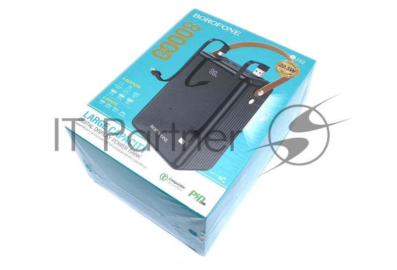 Внешний аккумулятор Powerbank Borofone Power Bank BJ32 Terra 80000mAh, черный