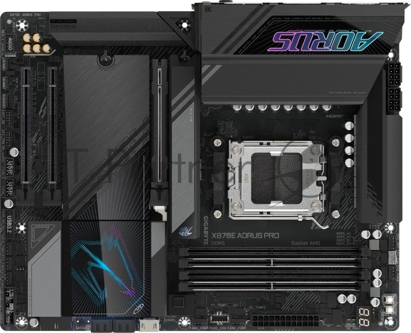 Материнская плата Gigabyte OEM X870E AORUS PRO, Socket AM5, AMD X870E, 4xDDR5-5200, HDMI, 3xPCI-Ex16, 4xSATA3(RAID 0/1/10), 4xM.2, 6 Ch Audio, 1x2,5GLan, (2+4)xUSB2.0, (7+4)xUSB3.2, (2+1)xUSB Type-C™, ATX, RTL oem