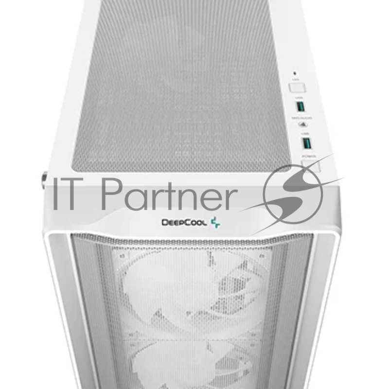 Корпус Deepcool CC560 MESH V2 WH без БП, боковое окно (закаленное стекло), 3x120мм ARGB LED вентилятор спереди и 1x120мм ARGB LED вентилятор сзади, белый, ATX