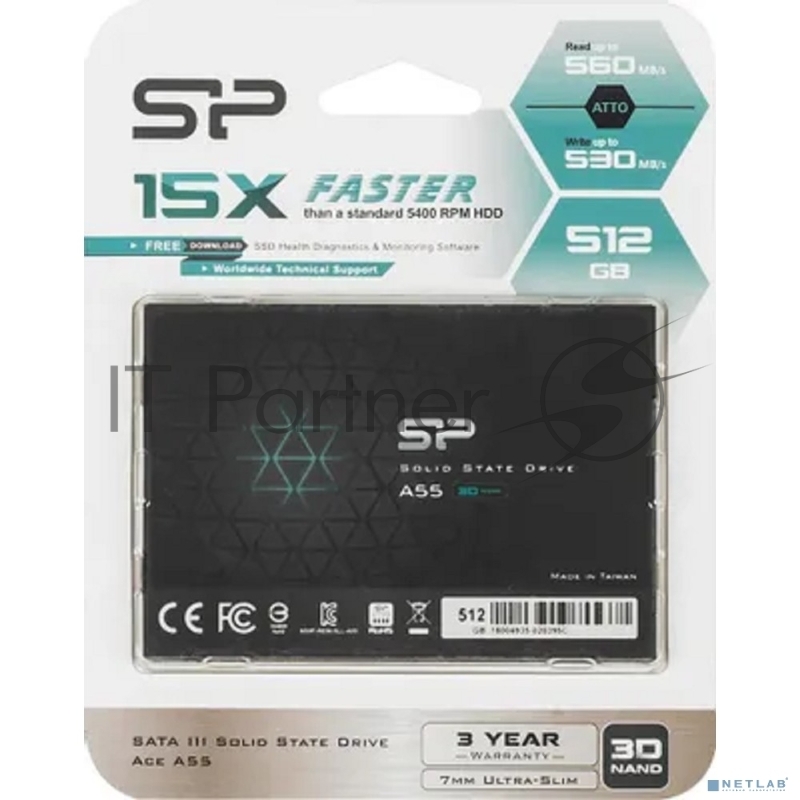 Накопитель SSD Silicon Power 512Gb SATA III Ace A55 SP512 2.5