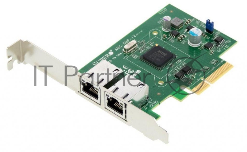 Опция к серверу Сетевая карта Supermicro AOC-PG-i2 (Intel i350AM2 PCI-E 2.1x4 2xRJ45 up to 1 Gb/s ) AOC-SGP-I2