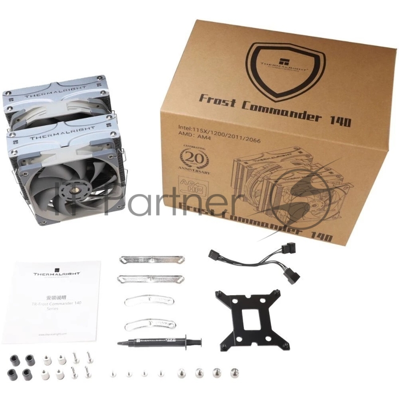 Устройство охлаждения(кулер) Thermalright Frost Commander 140 Soc-AM5/AM4/1151/1200/2066/201 серый 4-pin 29.6dB Al+Cu 1000gr Ret (FC-140)