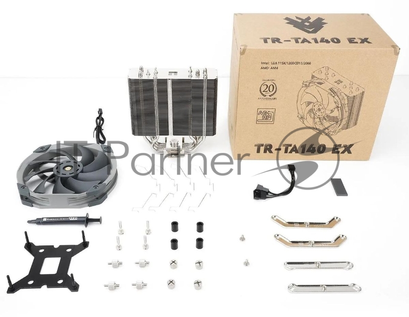 Устройство охлаждения(кулер) Thermalright TA140 EX, серый, Soc-AM5/AM4/1151/1200/2066/201 4-pin 30.2dB Al+Cu 665gr Ret (TA140-EX)