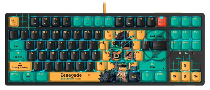 Клавиатура A4Tech Bloody AT87 Renegade механическая черный/зеленый USB for gamer LED (AT87)