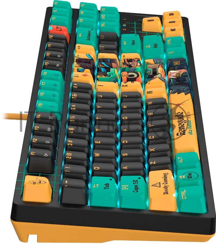 Клавиатура A4Tech Bloody AT87 Renegade механическая черный/зеленый USB for gamer LED (AT87)