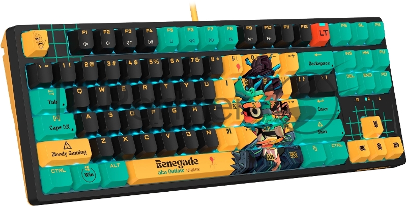 Клавиатура A4Tech Bloody AT87 Renegade механическая черный/зеленый USB for gamer LED (AT87)