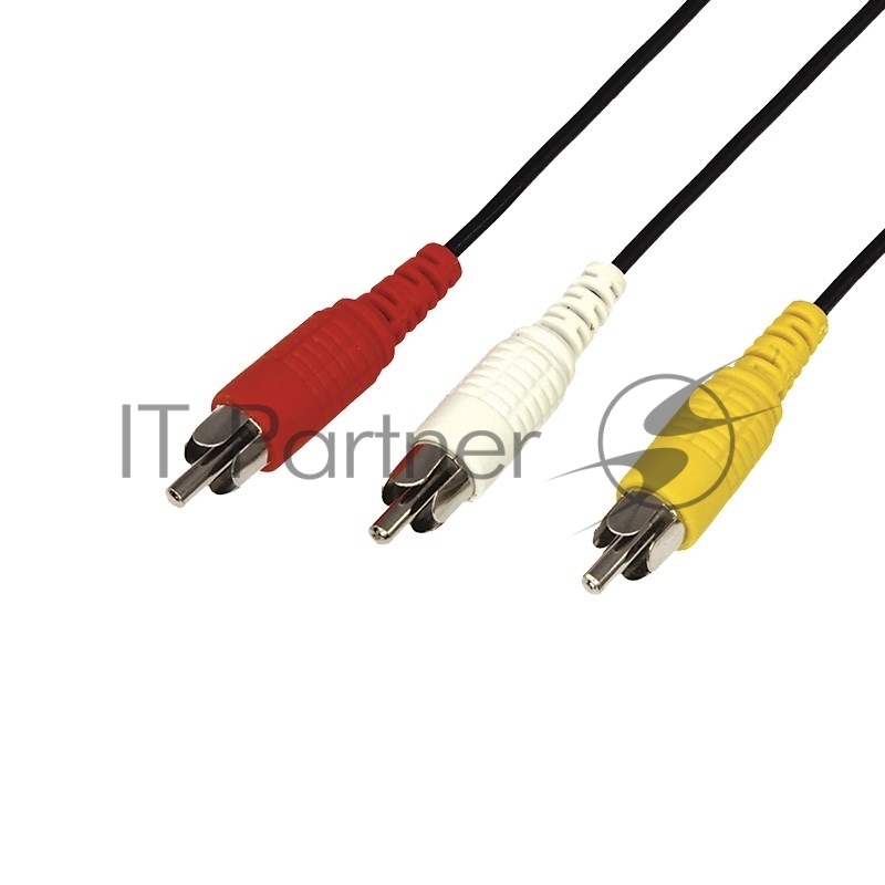 Шнур REXANT 3 RCA - 3 RCA, 10 м, черный (10 шт./уп.)