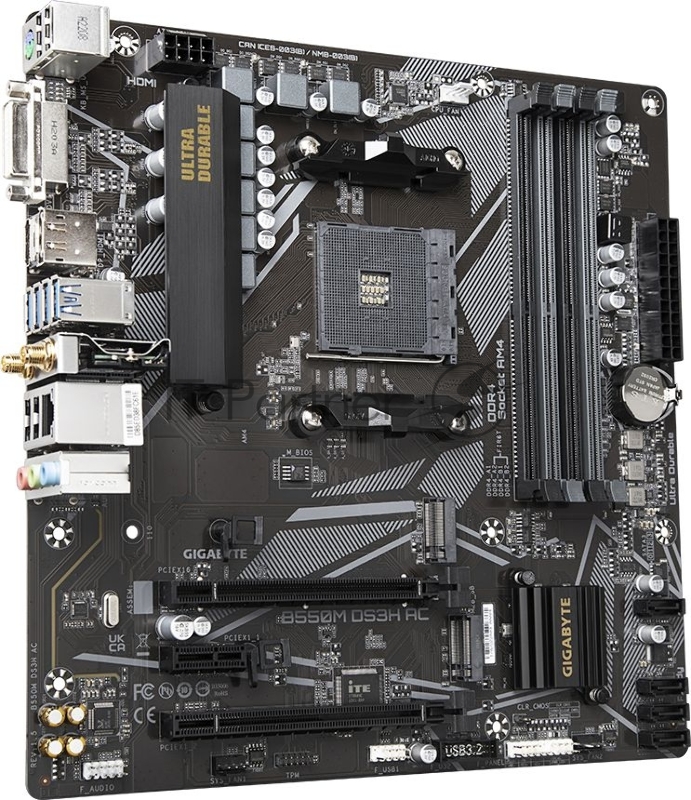 Материнская плата Gigabyte B550M DS3H AC (V1.5/V1.7) Soc-AM4 AMD B550 4xDDR4 mATX AC`97 8ch(7.1) GbLAN RAID+DVI+HDMI