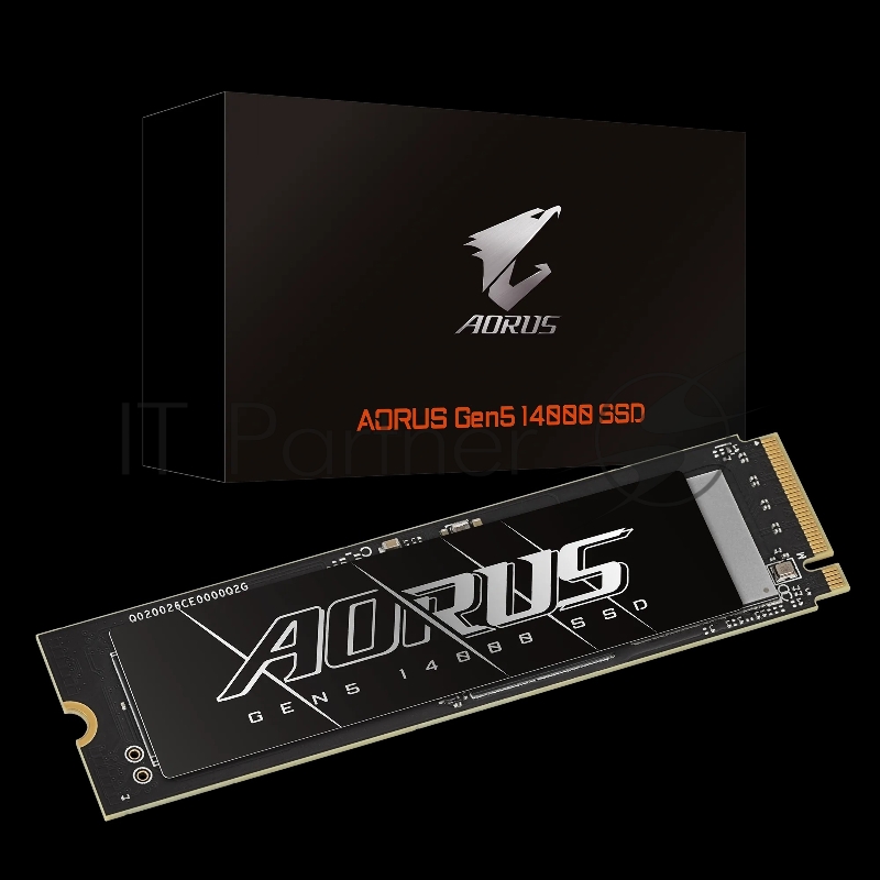 Твердотельный накопитель SSD Gigabyte AORUS Gen5 14000 AG514K1TB, 1Tb M.2 2280 PCI-Express 5.0x4, NVMe 2.0, 3D TLC NAND, Phison PS5026-E26, TBW 700