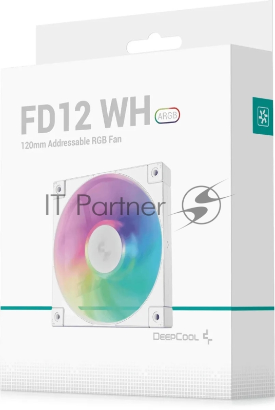 Вентилятор для корпуса Deepcool FD12 ARGB 120х120x25 белый 4-pin 26.9дБ (R-FD12-WHAPN1-G) Ret