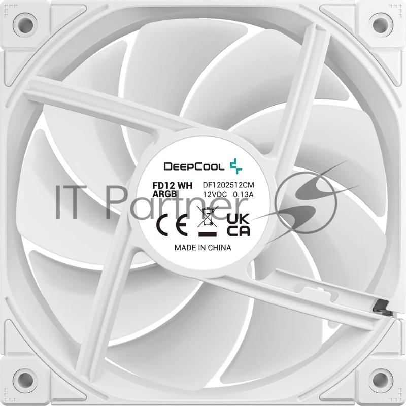 Вентилятор для корпуса Deepcool FD12 ARGB 120х120x25 белый 4-pin 26.9дБ (R-FD12-WHAPN1-G) Ret