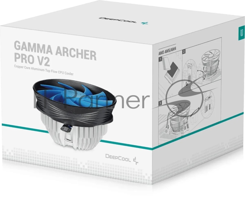Устройство охлаждения(кулер) Deepcool Gamma Archer Pro V2 Soc-AM5/AM4/1200/1700/1851 черный/синий 4-pin 17.8-21dB Al+Cu 110W 315gr Ret (G-U-ARCHER-ARNNNN-G-2)