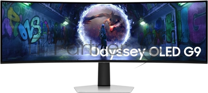 Монитор Samsung Odyssey OLED G9 S49DG932SIXCI, 49 5120x1440, OLED, 240Гц, 1хHDMI, 1хDP, изогнутый, серебристый