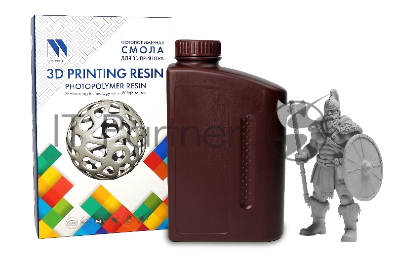 Фотополимерная водовымываемая смола NVPRINT Water Washable Resin Grey 1 кг