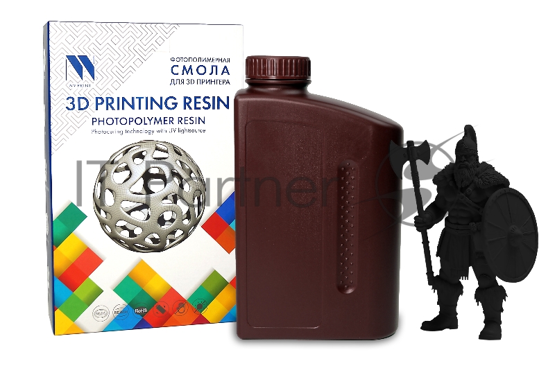 Фотополимерная смола NVPRINT ABS Like Resin Black для 3D печати 1 кг (бут)