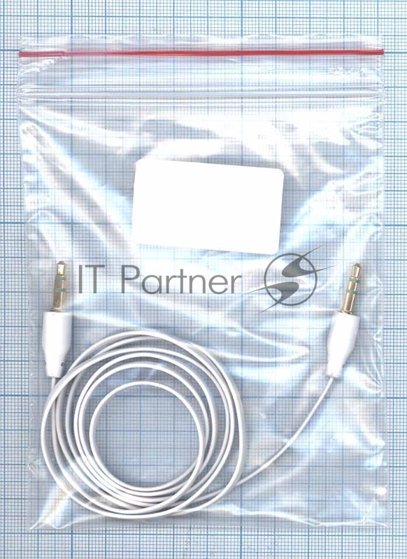 Аудио кабель Jack 3.5 - Jack 3.5, 1м (плоский кабель) белый
