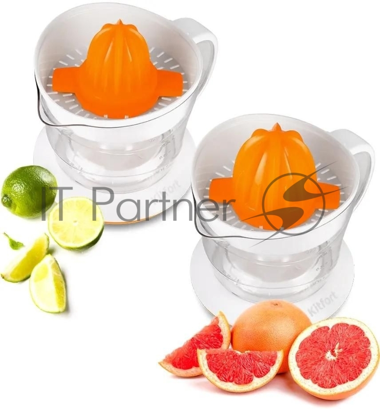 Соковыжималка цитрусовая Kitfort КТ-1148-2 25Вт рез.сок.:700мл. белый/оранжевый