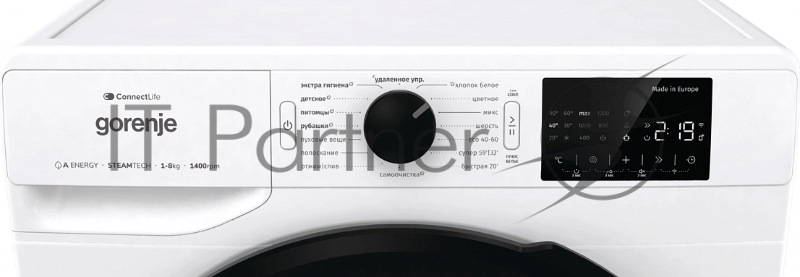 Стиральная машина Gorenje WGPNEI84A1SW класс: A-30% загр.фронтальная макс.:8кг белый