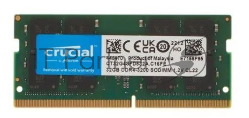 Оперативная память для мобильного ПК, CRUCIAL 32GB Single DDR4 3200MHz SODIMM.(RCISCT32G4SFD832A)(CT3