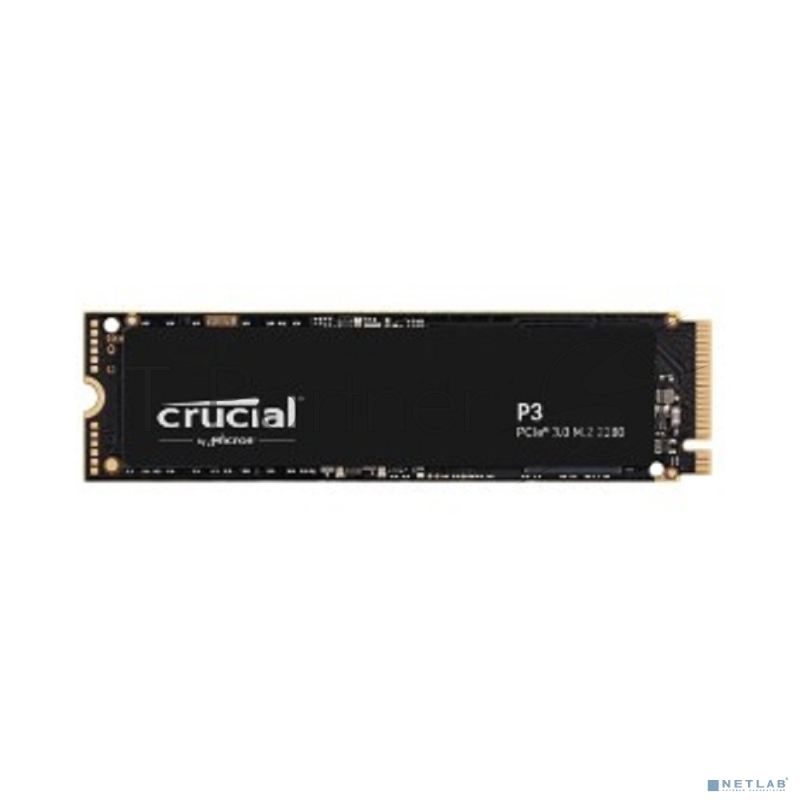Накопитель SSD Crucial P3, 1000GB, M.2(22x80mm), NVMe, PCIe 3.0 x4, QLC, R/W 3500/3000MB/s, IOPs н.д./н.д., TBW 220, DWPD 0.1 (12 мес.)