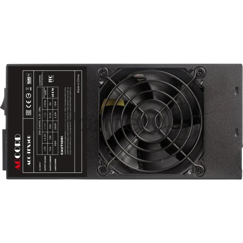 Блок питания Accord TFX 500W ACC-TFX500 80 PLUS WHITE (20+4pin) APFC 80mm fan 3xSATA RTL