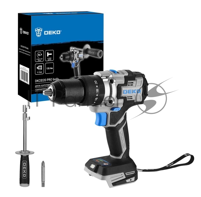 Дрель-шуруповерт Deko DKCID20 PRO аккум. патрон:быстрозажимной (063-4457)