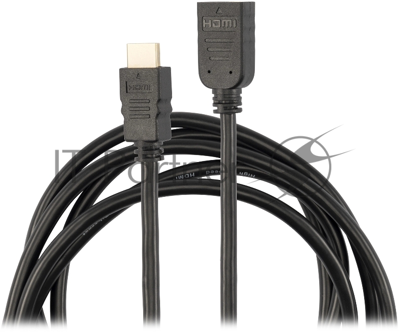 Кабель-удлинитель аудио-видео Buro HDMI (m)/HDMI (f) 1.5м. позолоч.конт. черный (BU-HDMI2.0-EXTND-1.5M)