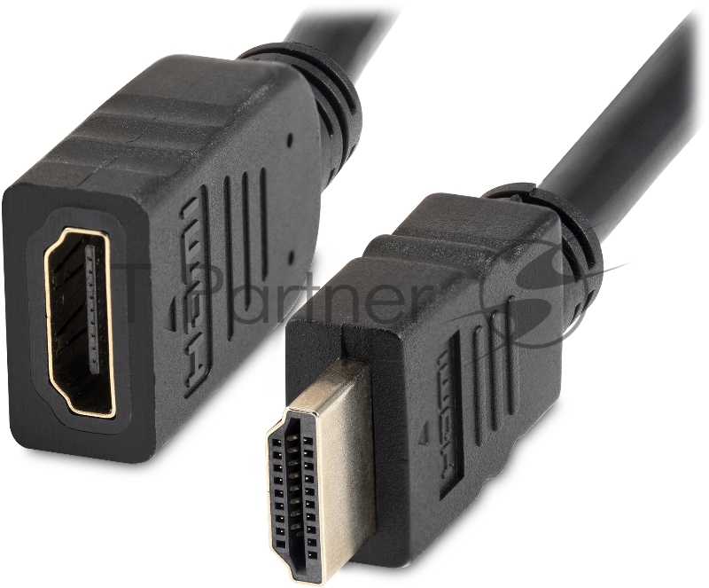 Кабель-удлинитель аудио-видео Buro HDMI (m)/HDMI (f) 3м. позолоч.конт. черный (BU-HDMI2.0-EXTND-3M)