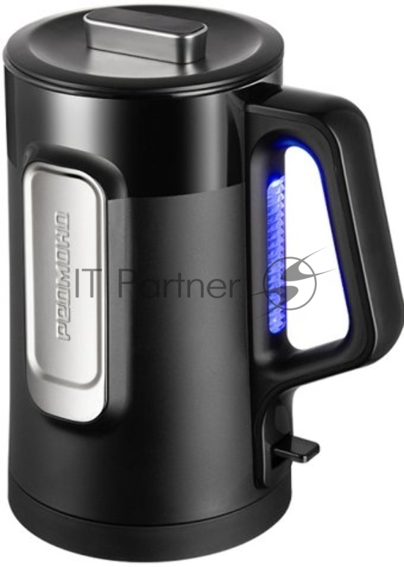 Чайник электрический Redmond KG224 1.5л. 1780Вт черный корпус: стекло