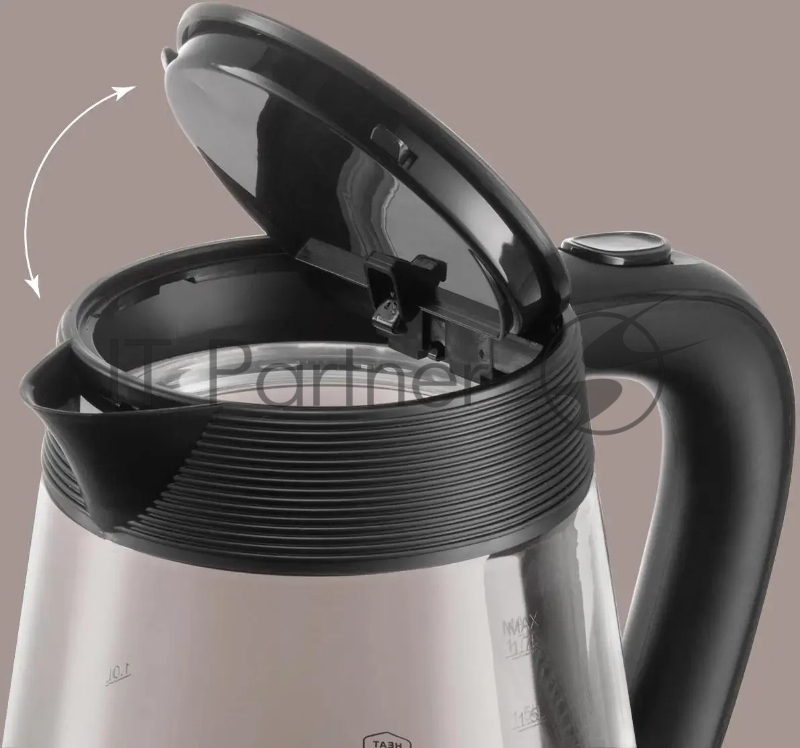 Чайник электрический Redmond KG229 1.7л. 2200Вт черный корпус: стекло