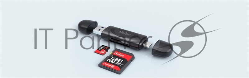 Карт-ридер Netac WK14 NT09WK14-30BK SD, SDHC, SDXC, microSD, microSDHC, microSDXC, интерфейс USB 3.2
