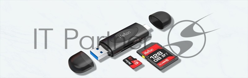 Карт-ридер Netac WK14 NT09WK14-30BK SD, SDHC, SDXC, microSD, microSDHC, microSDXC, интерфейс USB 3.2