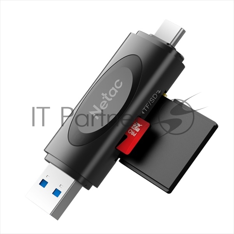 Карт-ридер Netac WK14 NT09WK14-30BK SD, SDHC, SDXC, microSD, microSDHC, microSDXC, интерфейс USB 3.2