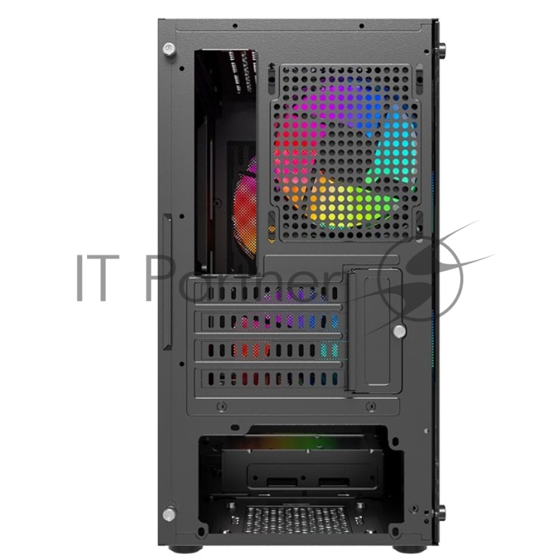 Корпус компьютерный Powercase Mistral Micro A3B ARGB, Tempered Glass, 2x 140mm ARGB PWM+1x 120mm ARGB PWM, чёрный, mATX (CMMAB-A3)