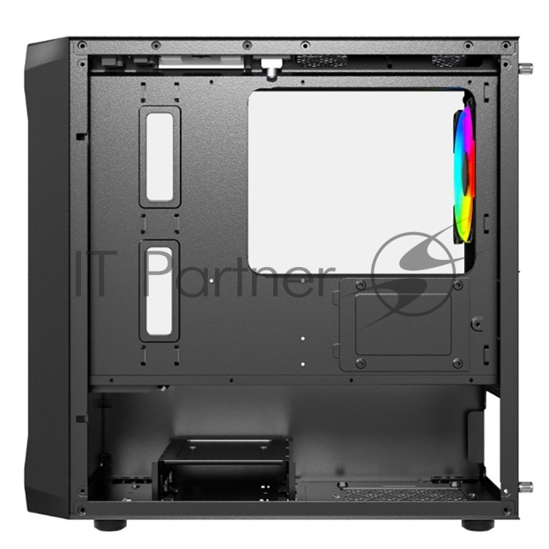 Корпус компьютерный Powercase Mistral Micro A3B ARGB, Tempered Glass, 2x 140mm ARGB PWM+1x 120mm ARGB PWM, чёрный, mATX (CMMAB-A3)