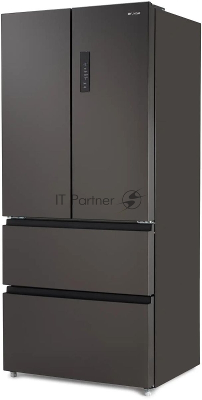 Холодильник Hyundai CM55043F черная сталь, 3-хкамерн., 354/186, морозилка снизу, No Frost, Side by Side
