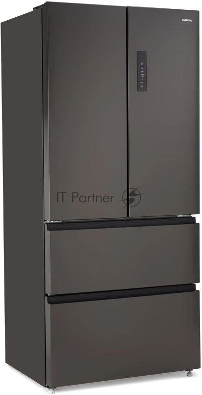 Холодильник Hyundai CM55043F черная сталь, 3-хкамерн., 354/186, морозилка снизу, No Frost, Side by Side