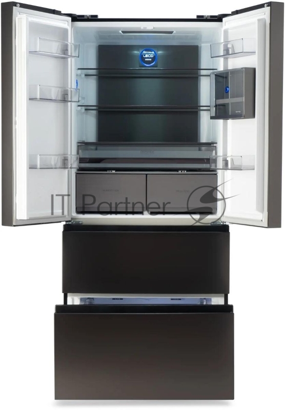 Холодильник Hyundai CM55043F черная сталь, 3-хкамерн., 354/186, морозилка снизу, No Frost, Side by Side