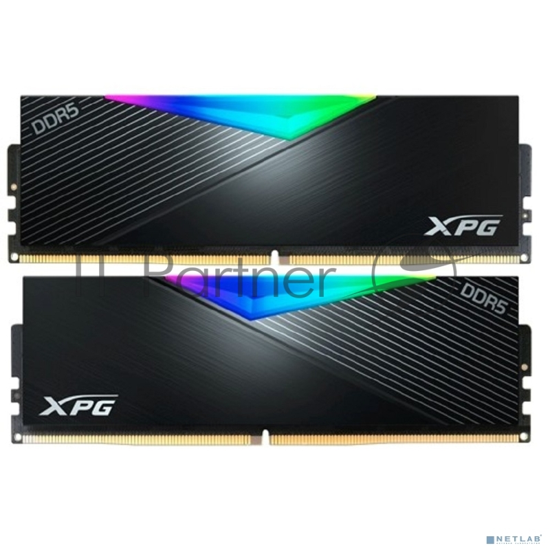 Оперативная память Adata 32GB DDR5 5200 (2*16Gb) DIMM XPG Lancer Black RGB Gaming Memory RTL