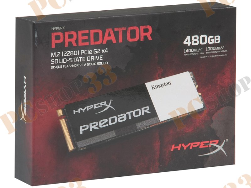 SSD диск 480ГБ M.2 Kingston HyperX Predator SHPM2280P2/480G (PCI-E)