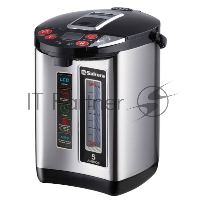 Термопот Sakura SA-1355BS 5,0л LCD 5темп замок подсветка таймер