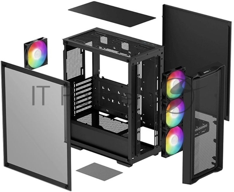 Корпус Deepcool CC560 MESH V2 черный без БП ATX 8x120mm 5x140mm 1xUSB2.0 audio bott PSU