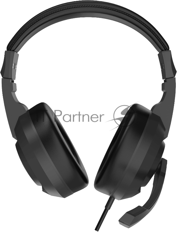 Наушники с микрофоном Оклик HS-L315G черный 1.8м накладные USB оголовье (2007552)