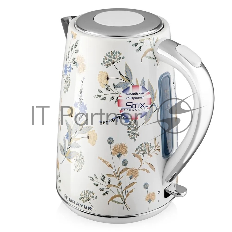 Чайник электрический BRAYER BR1083, 1.7л, стальной корпус