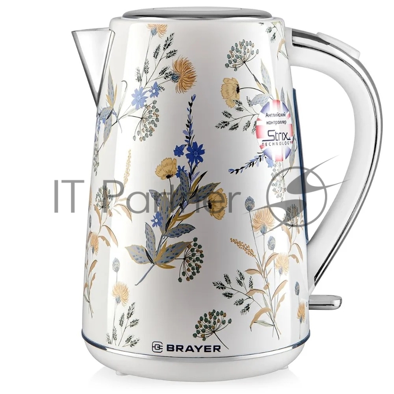 Чайник электрический BRAYER BR1083, 1.7л, стальной корпус