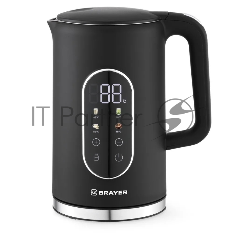 Чайник электрический BRAYER BR6107BK, черный, 1.7л, 2200Вт