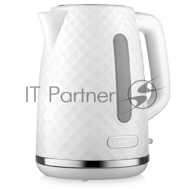Чайник электрический BRAYER BR6104WH, белый, 1.7л, 2200 Вт