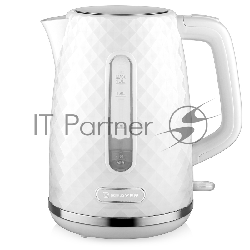 Чайник электрический BRAYER BR6104WH, белый, 1.7л, 2200 Вт