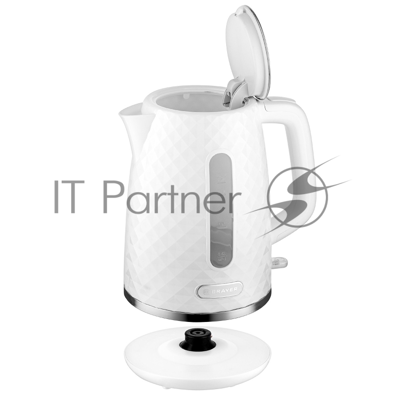 Чайник электрический BRAYER BR6104WH, белый, 1.7л, 2200 Вт